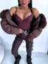 ELYNDI, string-style shaping bodysuit - choco